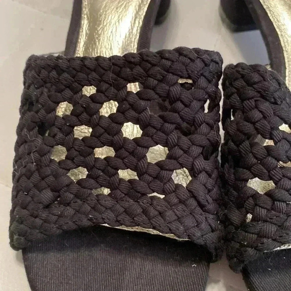 Adrianna Papell black leather weaved sandals - Picture 3 of 12